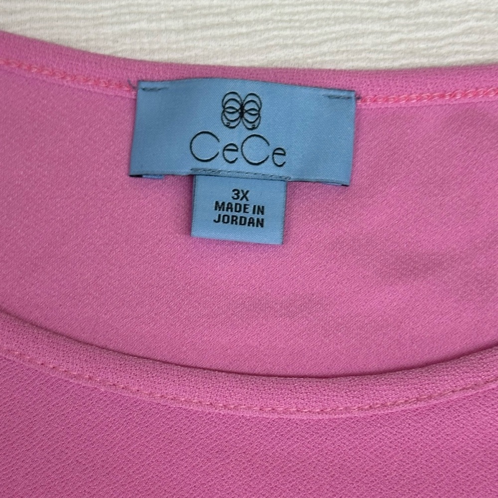 CeCe valentine Pink Ruffle Sleeve Blouse NWT - Picture 2 of 7